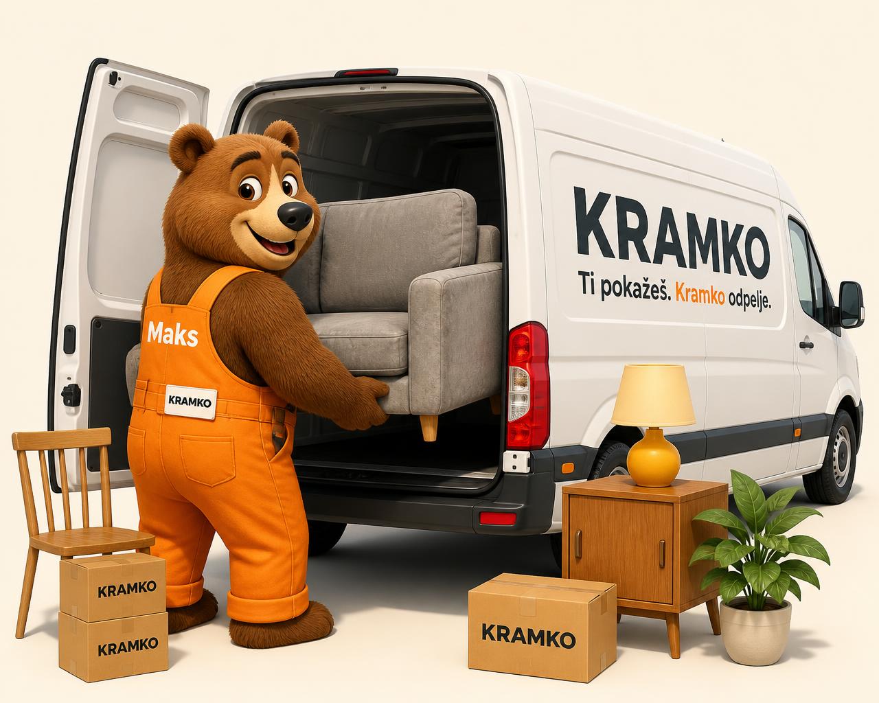 Medo Maks nalaga star kavč v KRAMKO kombi